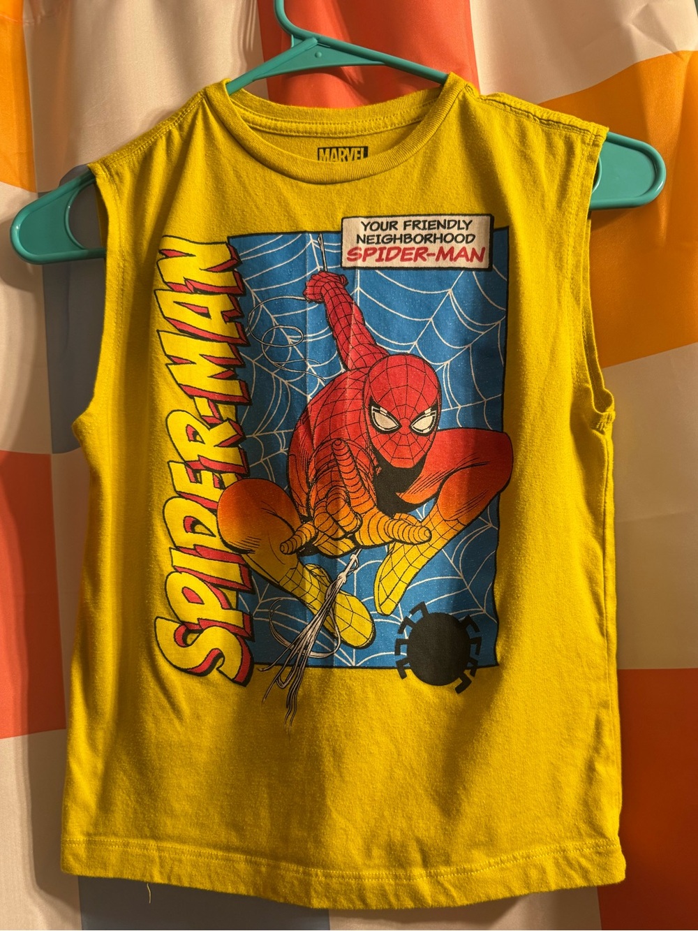 Boys Spider-Man Yellow Tank Too - Size Small